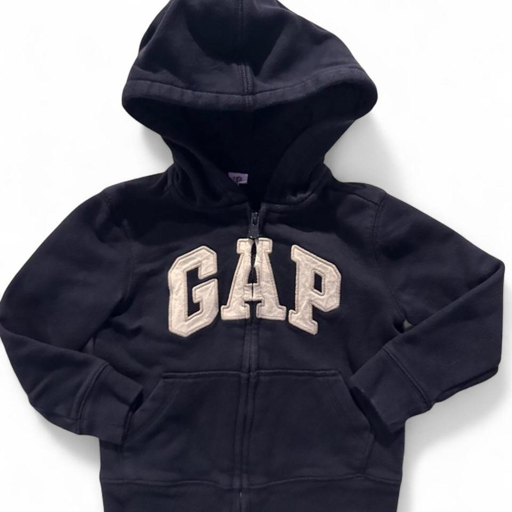 GAP Large Logo Navy Zip-Up Hoodie Kids 4 Years